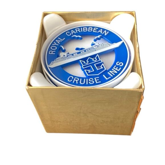 Vintage Royal Caribbean Cruise Coasters Set Lot of 8 With Holder/Box Take a Sip - Picture 8 of 14